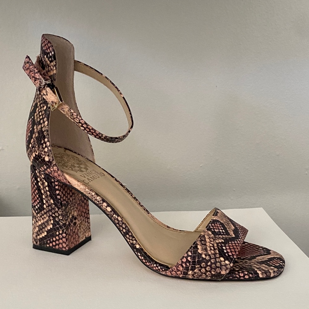 Vince Camuto Snakeskin Winderly Block Heel